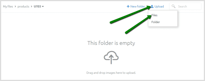 Upload images screenshot