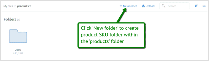 New folder button