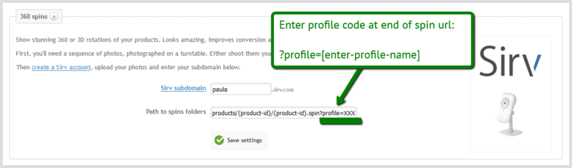 Add a profile to your spins