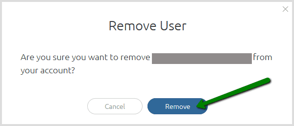 Confirm Sirv user is to be removed Confirm Sirv user is to be removed