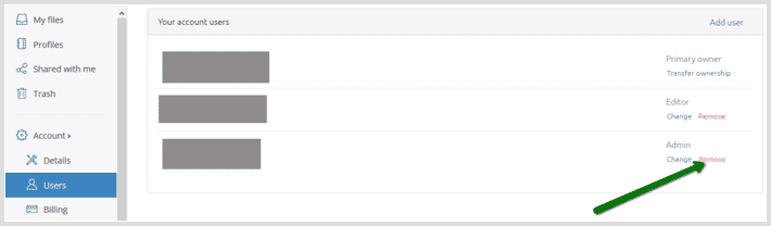 Users section in the Sirv account Users section in the Sirv account