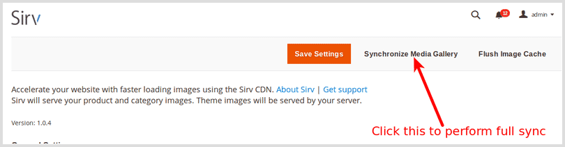 Sync media gallery to Sirv Magento CDN
