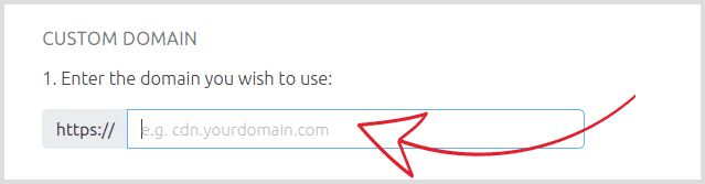 Enter your custom domain