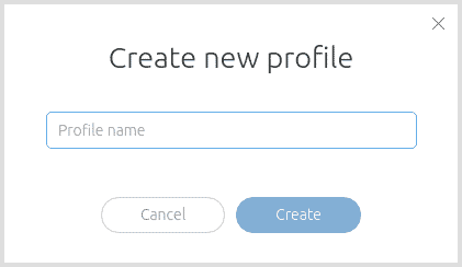 Screenshot: choose a profile name