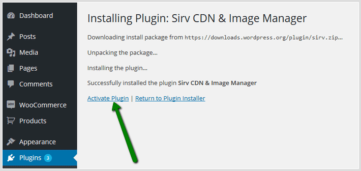 Activate Sirv plugin in WordPress Activate Sirv plugin in WordPress