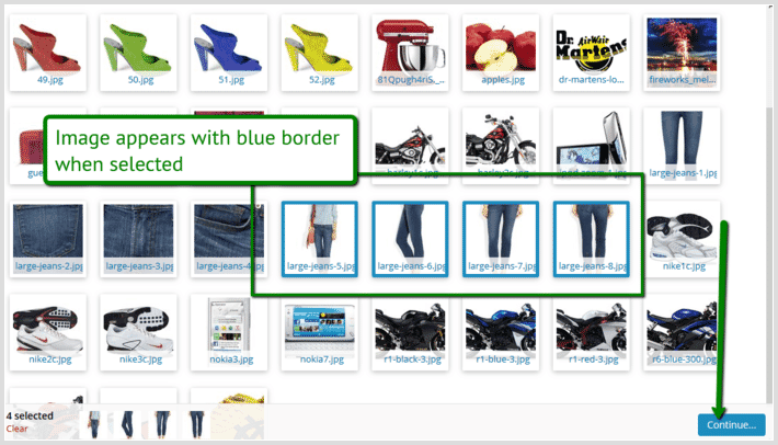 Select responsive images in Sirv Library Select responsive images in Sirv Library