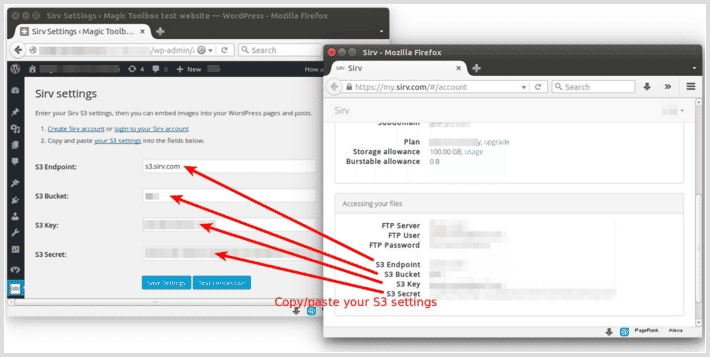 Copy S3 details from Sirv to WordPress Copy S3 details from Sirv to WordPress