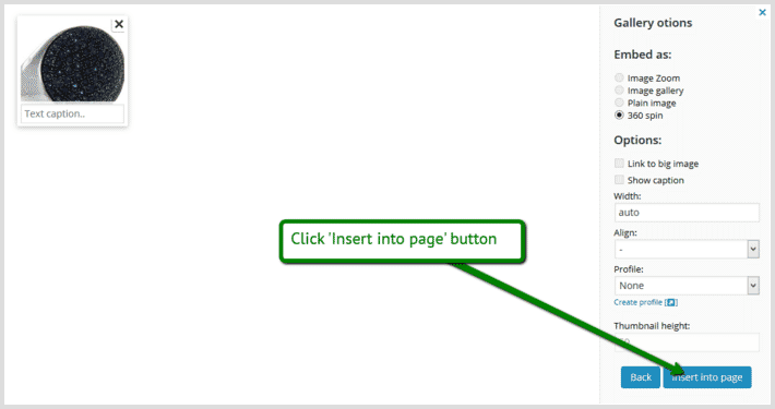 Insert Sirv spin into WordPress page or post Insert Sirv spin into WordPress page or post