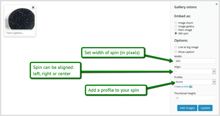 Update Sirv Spin settings Update Sirv Spin settings