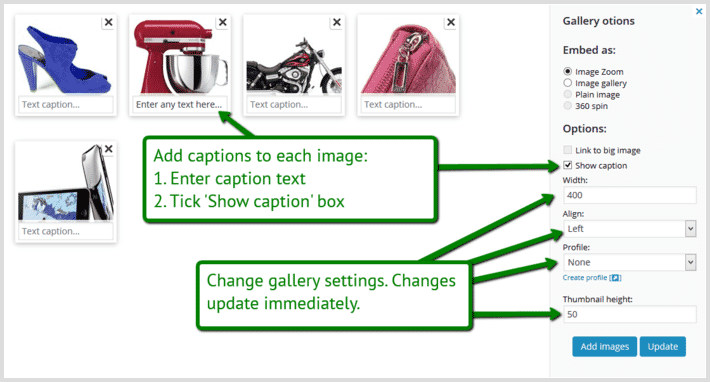 Add captions to Sirv images in WordPress Add captions to Sirv images in WordPress
