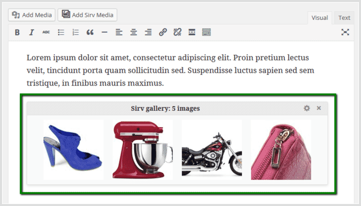 Sirv zoomable images appear as a gallery Sirv zoomable images appear as a gallery