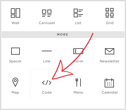 Squarespace code block